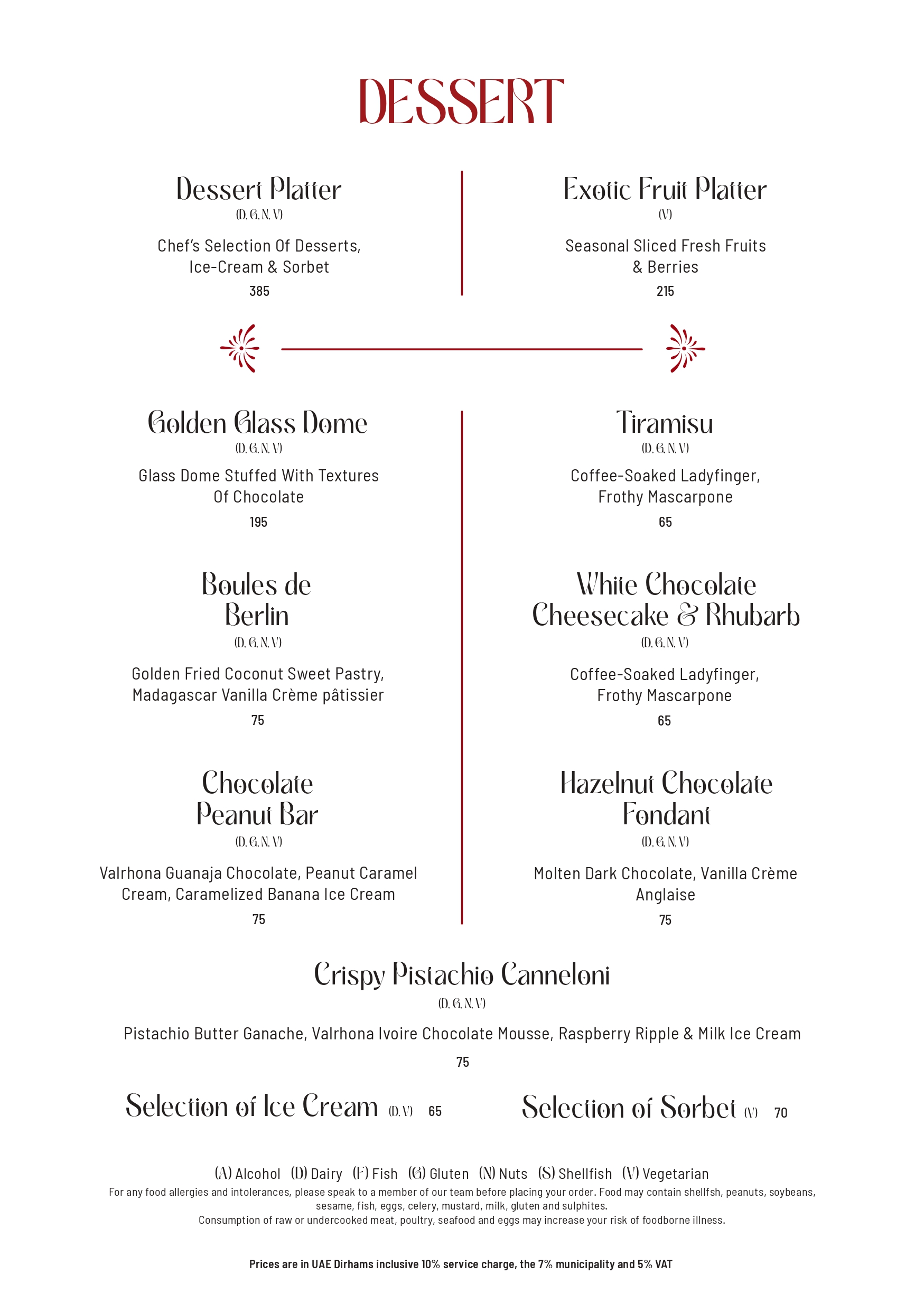 Our MENU